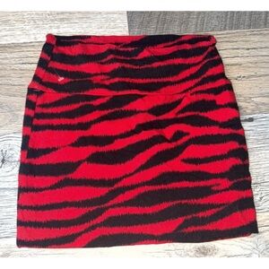 Nitro Red and Black Zebra Print Skirt small